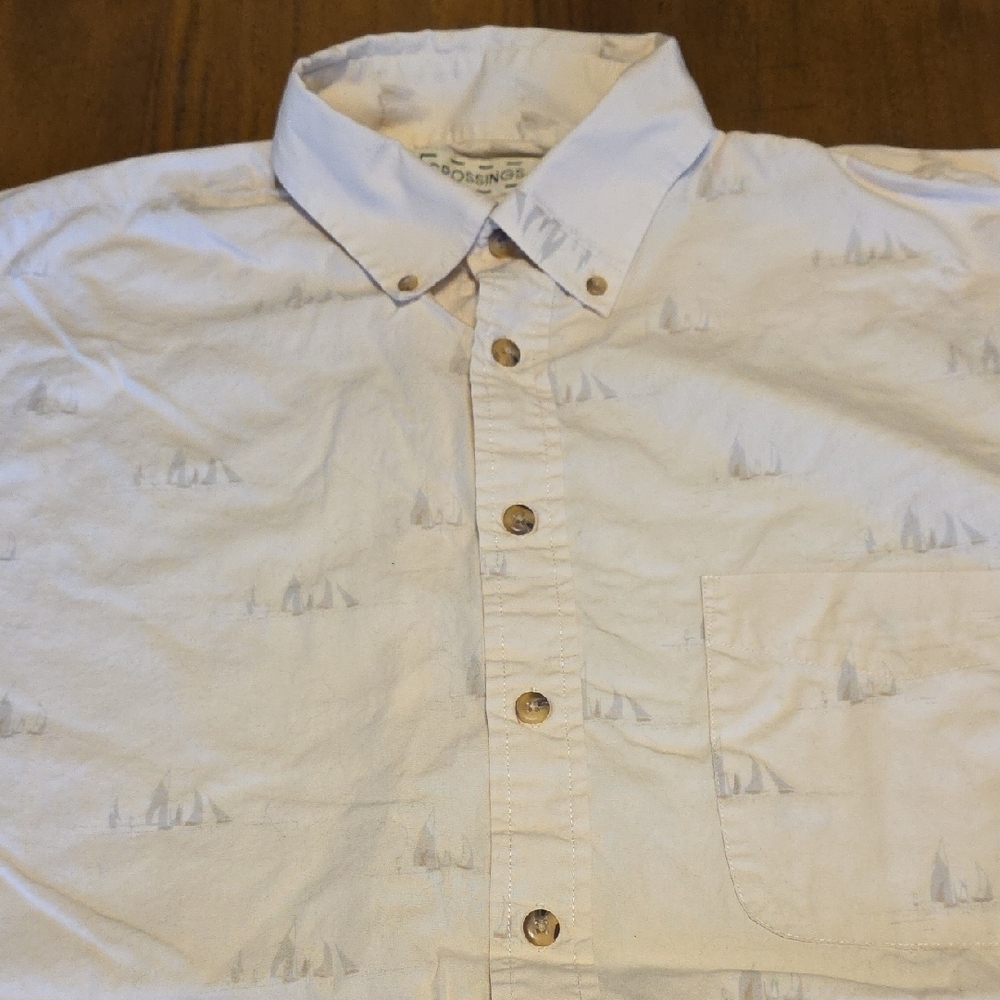 Crossings Men's Light Tan Casual Button-Down Shirt
